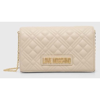 τσάντα love moschino χρώμα μπεζ, jc4079pp1lla0000 100% pu