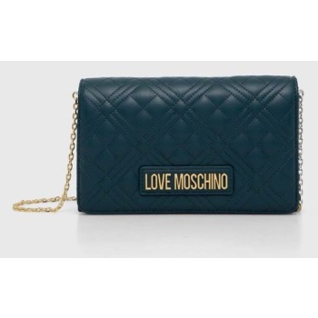 τσάντα love moschino χρώμα πράσινο, jc4079pp1lla0000 100%