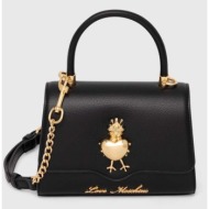 τσάντα love moschino χρώμα: μαύρο, jc4028pp1llb200a 100% pu - πολυουρεθάνη