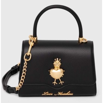 τσάντα love moschino χρώμα μαύρο, jc4028pp1llb200a 100% pu