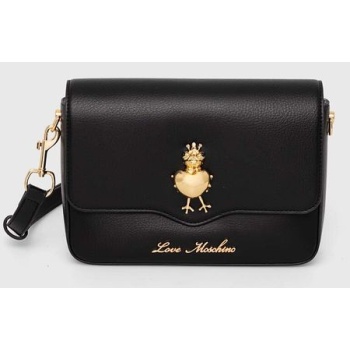 τσάντα love moschino χρώμα μαύρο, jc4029pp1llb200a 100% pu