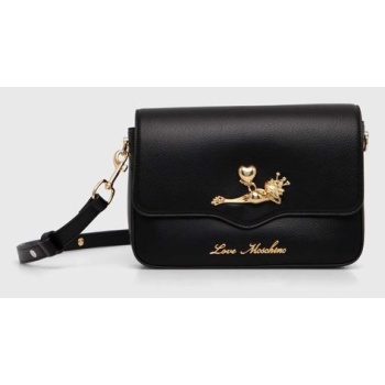 τσάντα love moschino χρώμα μαύρο, jc4029pp1llb200a 100% pu