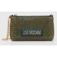 τσάντα love moschino χρώμα: πράσινο, jc4046pp1llp100a 60% γυαλί, 36% πολυεστέρας, 4% tpu