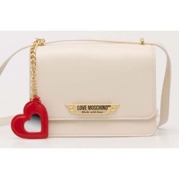 τσάντα love moschino χρώμα μπεζ, jc4139pp1llm1000 100% pu