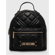 σακίδιο πλάτης love moschino χρώμα: μαύρο, jc4148pp1lla0000 100% pu - πολυουρεθάνη