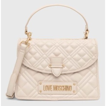 τσάντα love moschino χρώμα μπεζ, jc4149pp1lla0000 100% pu