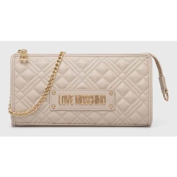 τσάντα love moschino χρώμα μπεζ, jc4011pp1lla0000 100% pu