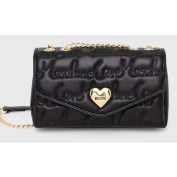 τσάντα love moschino χρώμα μαύρο, jc4125pp1llj0000 100%