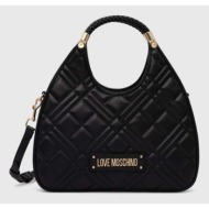 τσάντα love moschino χρώμα: μαύρο, jc4146pp1lla0000 pu - πολυουρεθάνη