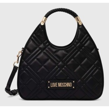 τσάντα love moschino χρώμα μαύρο, jc4146pp1lla0000 pu 