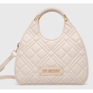 τσάντα love moschino χρώμα: μπεζ, jc4146pp1lla0000 pu - πολυουρεθάνη