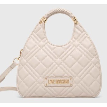 τσάντα love moschino χρώμα μπεζ, jc4146pp1lla0000 pu 