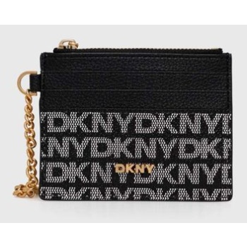 πορτοφόλι dkny χρώμα μαύρο, r42z5e38 κύριο υλικό 100%