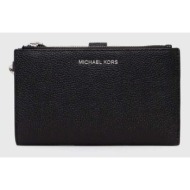 δερμάτινο πορτοφόλι michael michael kors γυναικείο, χρώμα: μαύρο, 32t7safw4l 100% δέρμα βοοειδών