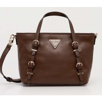 τσάντα guess levia χρώμα καφέ, hwbs85 01760 κύριο υλικό