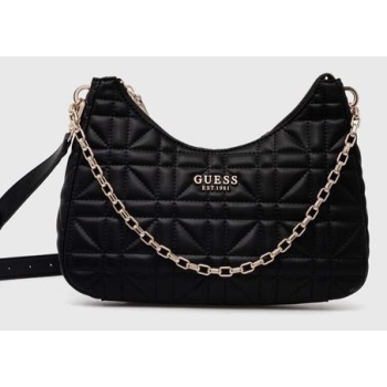 τσάντα guess assia χρώμα μαύρο, hwqg84 99180 κύριο υλικό