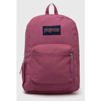 σακίδιο πλάτης jansport cross town χρώμα ροζ, ek0a5bai8o11