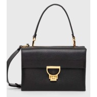 δερμάτινη τσάντα coccinelle arlettis χρώμα: μαύρο, e1 md5 12 08 01 100% φυσικό δέρμα