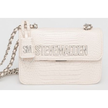 τσάντα steve madden χρώμα μπεζ κύριο υλικό 100%