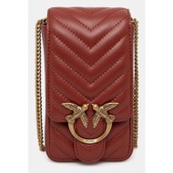 δερμάτινη τσάντα pinko χρώμα: μπεζ, 102739 a0gk 100% φυσικό δέρμα