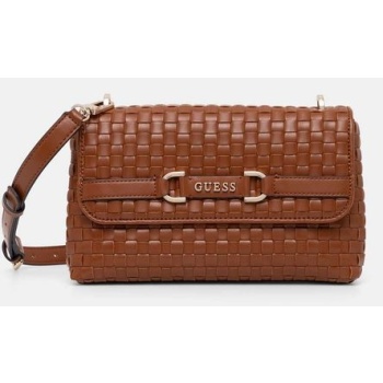τσάντα guess majka χρώμα καφέ, hwwg93 26200 κύριο υλικό