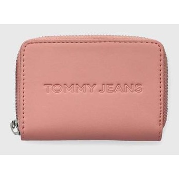 πορτοφόλι tommy jeans χρώμα ροζ, aw0aw16387 100% poliuretan