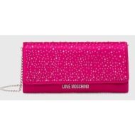 τσάντα love moschino χρώμα: ροζ, jc4072pp1llc100a συνθετικό ύφασμα, υφαντικό υλικό