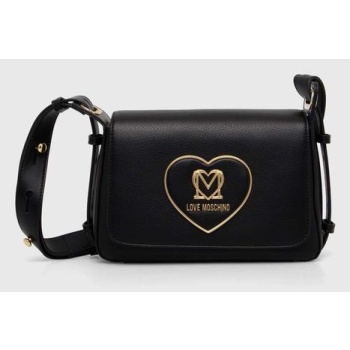 τσάντα love moschino χρώμα μαύρο, jc4120pp1llb0000 100% pu