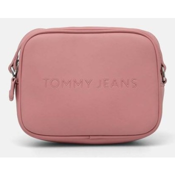 τσάντα tommy jeans χρώμα ροζ, aw0aw16274 100% poliuretan