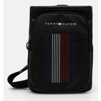 σακκίδιο tommy hilfiger χρώμα μαύρο, am0am12456 100%