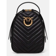 δερμάτινο σακίδιο pinko γυναικείο, χρώμα: μαύρο, 103614 a1j2 φυσικό δέρμα