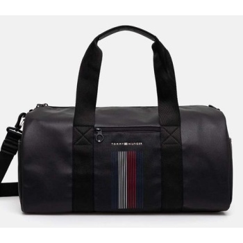 τσάντα tommy hilfiger χρώμα μαύρο, am0am12464 100%