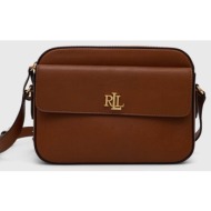 δερμάτινη τσάντα lauren ralph lauren χρώμα: καφέ, 431926645 κύριο υλικό: 100% φυσικό δέρμα
φόδρα: 10