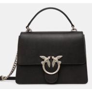 δερμάτινη τσάντα pinko χρώμα: γκρι, 100066 a0f1 100% φυσικό δέρμα