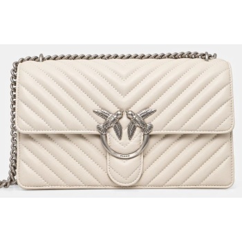 δερμάτινη τσάντα pinko χρώμα ροζ, 100941 a0gk φυσικό δέρμα