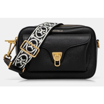 δερμάτινη τσάντα coccinelle χρώμα μαύρο 100% φυσικό δέρμα