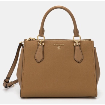 δερμάτινη τσάντα michael michael kors χρώμα μπεζ 100%