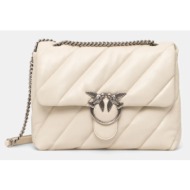 δερμάτινη τσάντα pinko χρώμα: μπεζ κύριο υλικό: φυσικό δέρμα
φόδρα: 50% βαμβάκι, 50% poliuretan