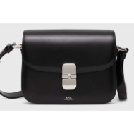 δερμάτινη τσάντα a.p.c. sac grace small χρώμα: μαύρο, pxbvn-f61413 κύριο υλικό: 100% δέρμα βοοειδών
