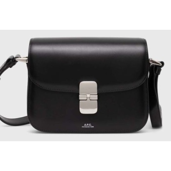 δερμάτινη τσάντα a.p.c. sac grace small χρώμα μαύρο