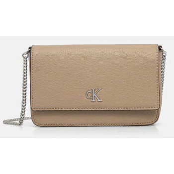 τσάντα calvin klein jeans χρώμα μπεζ, k60k612260 51%