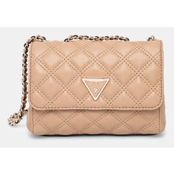 τσάντα guess giully χρώμα καφέ, hwqg87 48740 κύριο υλικό