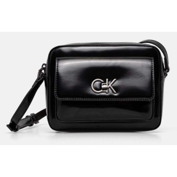 τσάντα calvin klein χρώμα μαύρο, k60k612544 100% poliuretan