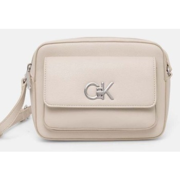 τσάντα calvin klein χρώμα γκρι, k60k612538 100% poliuretan