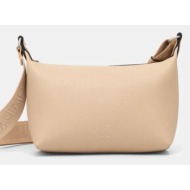 τσάντα calvin klein jeans χρώμα: μπεζ, k60k612713 100% poliuretan