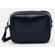τσάντα tommy jeans χρώμα: ναυτικό μπλε, aw0aw16805 100% πολυουρεθάνη