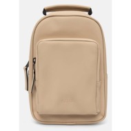 σακίδιο πλάτης rains book daypack mini w3 χρώμα: μπεζ, 13690-24 100% πολυεστέρας