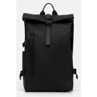 σακίδιο πλάτης rains rolltop rucksack large w3 χρώμα: μαύρο, 14590-01 κύριο υλικό: 100% πολυεστέρας
