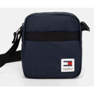 σακκίδιο tommy jeans χρώμα: ναυτικό μπλε, am0am12994 100% poliuretan