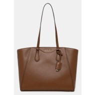 δερμάτινη τσάντα michael michael kors χρώμα: καφέ, 30f4gtbt7l 100% φυσικό δέρμα